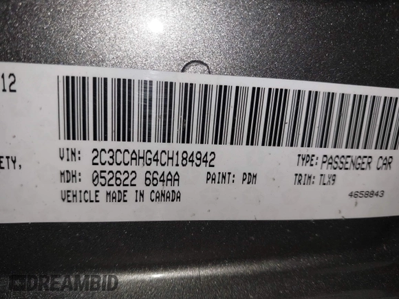 2012 Chrysler 300 Limited with VIN 2C3CCAHG4CH184942, listed as a IAAI auction lot 41509217 with 93,081 mi miles and . Bid and sale history available at DreamBid. Image 9.