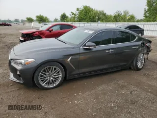 2021 Genesis G70 2.0T with VIN KMTG64LA0MU065875, listed as a Copart auction lot 59593535 with 72,096 mi miles and Salvage title. Bid and sale history available at DreamBid. Image 1.