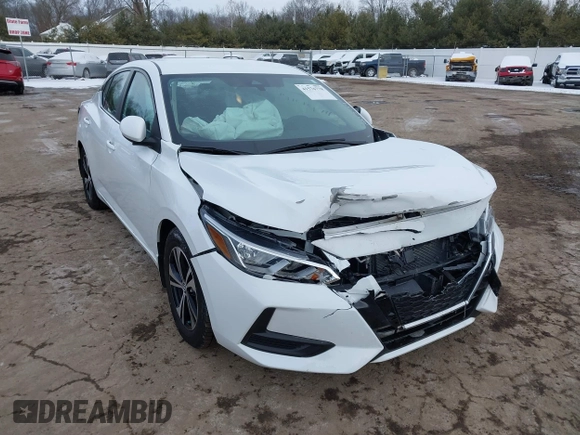 2021 Nissan Sentra SV with VIN 3N1AB8CV5MY268500, listed as a IAAI auction lot 41576778 with 22,137 mi miles and . Bid and sale history available at DreamBid. Image 1.