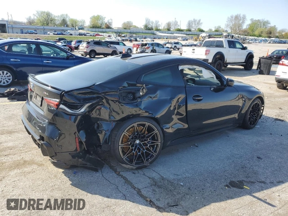 2021 BMW M4 with VIN WBS53AZ08MCF95296, listed as a Copart auction lot 51476735 with Not provided miles and Salvage title. Bid and sale history available at DreamBid. Image 3.
