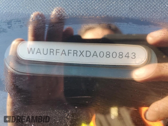 2013 Audi A5 Premium Plus with VIN WAURFAFRXDA080843, listed as a Copart auction lot 84456884 with 118,900 mi miles and Salvage title. Bid and sale history available at DreamBid. Image 14.