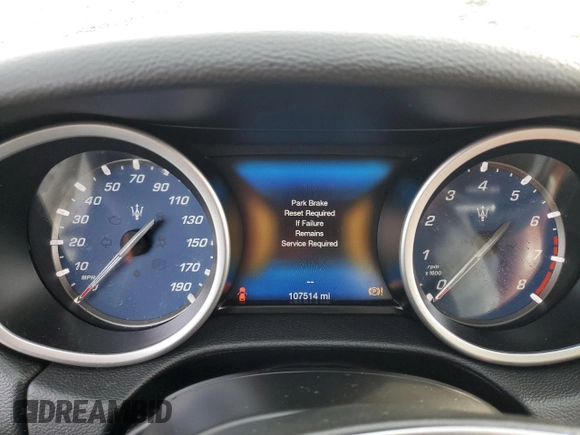 2017 Maserati Ghibli with VIN ZAM57XSAXH1217301, listed as a Copart auction lot 40090954 with 107,514 mi miles. Bid and sale history available at carsss.com. Image 9.