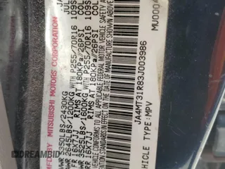 2003 Mitsubishi Montero XLS z VIN JA4MT31R83J003986, wystawiony jako Copart lot #56603464 z przebiegiem 170 135 mil mil oraz Szkoda całkowita • Salvage title. Historia ofert i sprzedaży dostępna na DreamBid. Obrazek 13.