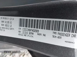 2015 Chrysler 200 Limited with VIN 1C3CCCABXFN632929, listed as a IAAI auction lot 42144192 with 140,917 mi miles. Bid and sale history available at carsss.com. Image 9.