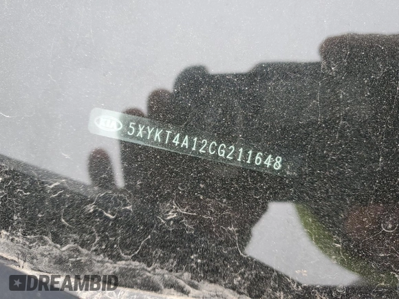 2012 Kia Sorento LX with VIN 5XYKT4A12CG211648, listed as a Copart auction lot 45023025 with 110,491 mi miles and Salvage Title. Bid and sale history available at DreamBid. Image 15.