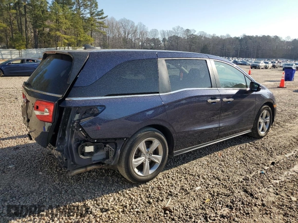 2020 Honda Odyssey EX-L with VIN 5FNRL6H73LB054188, listed as a Copart auction lot 48288055 with 58,047 mi miles and Salvage Title. Bid and sale history available at carsss.com. Image 3.