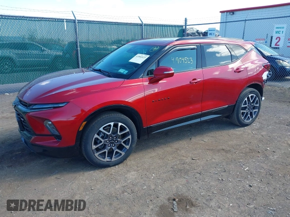 2023 Chevrolet Blazer RS with VIN 3GNKBKRS9PS168281, listed as a IAAI auction lot 41904523 with 28,588 mi miles and . Bid and sale history available at DreamBid. Image 2.