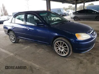 2001 Honda Civic EX with VIN 2HGES26721H552226, listed as a Copart auction lot 49533075 with 175,655 mi miles and Clean Title. Bid and sale history available at carsss.com. Image 4.