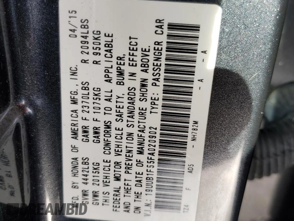 2015 Acura TLX Tech with VIN 19UUB1F55FA020902, listed as a Copart auction lot 78410113 with 138,222 mi miles. Bid and sale history available at carsss.com. Image 12.