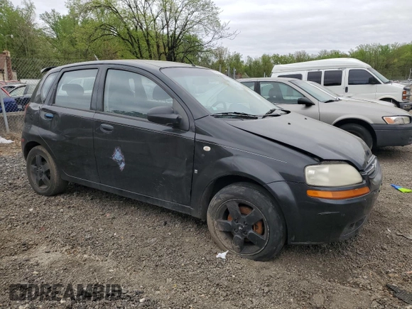 2008 Chevrolet Aveo LS with VIN KL1TD66658B116284, listed as a Copart auction lot 53671425 with Not Provided miles and Salvage Title. Bid and sale history available at DreamBid. Image 4.