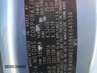 2006 Kia Sedona LX with VIN KNDMB233866043536, listed as a Copart auction lot 74876814 with 193,513 mi miles and Salvage Title. Bid and sale history available at carsss.com. Image 13.