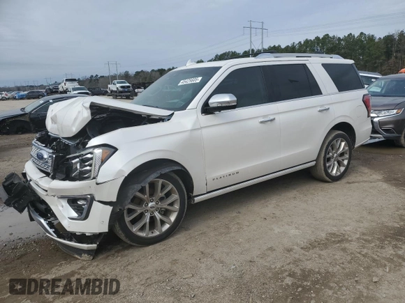 2019 Ford Expedition Platinum with VIN 1FMJU1MT9KEA71167, listed as a Copart auction lot 45425605 with 49,488 mi miles and Salvage Title. Bid and sale history available at carsss.com. Image 1.