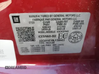 2020 Chevrolet Silverado 3500HD High Country z VIN 1GC4YVEY8LF298403, wystawiony jako Copart lot #55277085 z przebiegiem 103 960 mil mil oraz Szkody całkowita. Historia ofert i sprzedaży dostępna na DreamBid. Obrazek 12.
