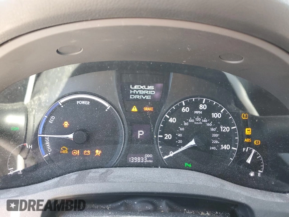 2014 Lexus RX 450h with VIN JTJBC1BA0E2455824, listed as a Copart auction lot 53266595 with 139,833 mi miles and Salvage title. Bid and sale history available at DreamBid. Image 9.