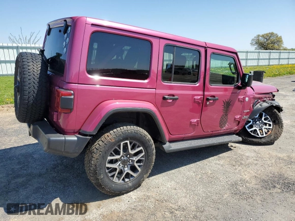 2024 Jeep Wrangler Sahara with VIN 1C4PJXEG8RW336631, listed as a Copart auction lot 56427475 with Not provided miles and Salvage title. Bid and sale history available at DreamBid. Image 3.