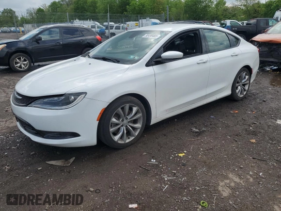 2015 Chrysler 200 S with VIN 1C3CCCBG4FN527099, listed as a Copart auction lot 55499465 with 87,403 mi miles and Salvage Title. Bid and sale history available at DreamBid. Image 1.