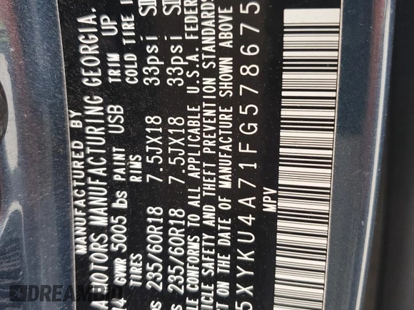 2015 Kia Sorento EX with VIN 5XYKU4A71FG578675, listed as a Copart auction lot 78107414 with 139,347 mi miles and Salvage Title. Bid and sale history available at carsss.com. Image 14.