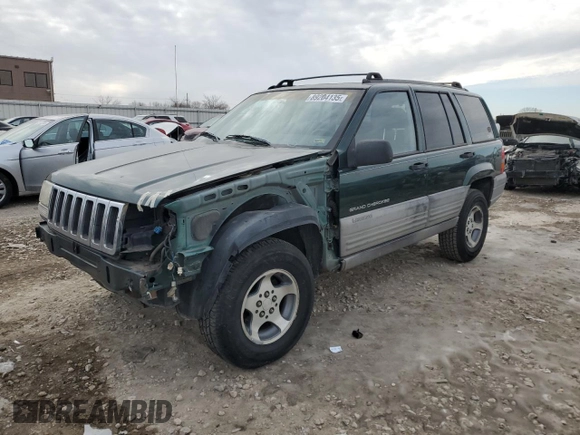 1998 Jeep Grand Cherokee Laredo with VIN 1J4GZ58S5WC285562, listed as a Copart auction lot 89204135 with 0 mi miles and Salvage Title. Bid and sale history available at carsss.com. Image 1.