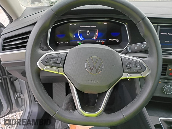 2024 Volkswagen Jetta S with VIN 3VW5M7BU5RM054856, listed as a IAAI auction lot 42744213 with 22,414 mi miles and . Bid and sale history available at DreamBid. Image 2.
