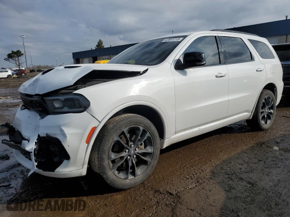 2022 Dodge Durango GT Plus with VIN 1C4RDJDGXNC212631, listed as a Copart auction lot 52861215 with 61,721 mi miles and Salvage title. Bid and sale history available at DreamBid. Image 1.