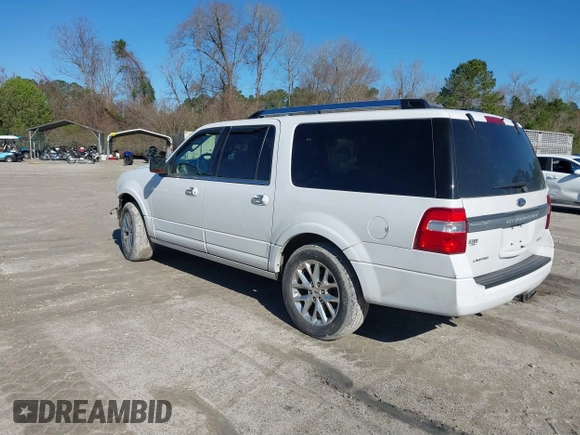 2015 Ford Expedition Max Limited with VIN 1FMJK2AT0FEF46677, listed as a IAAI auction lot 41821917 with 146,420 mi miles and . Bid and sale history available at DreamBid. Image 3.