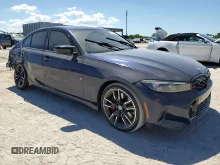 2024 BMW 3 Series M340i with VIN 3MW49FS05R8E12423, listed as a Copart auction lot 49777375 with 0 mi miles and Salvage Title. Bid and sale history available at carsss.com. Image 4.