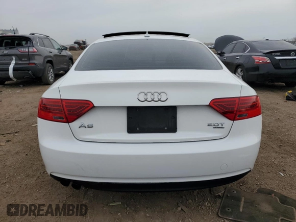 2013 Audi A5 Premium with VIN WAUCFAFR2DA018360, listed as a Copart auction lot 53254795 with Not provided miles and Salvage title. Bid and sale history available at DreamBid. Image 6.