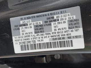 2024 Mazda CX-30 Premium Plus with VIN 3MVDMBEY2RM617635, listed as a IAAI auction lot 41919366 with 9,346 mi miles and . Bid and sale history available at carsss.com. Image 9.