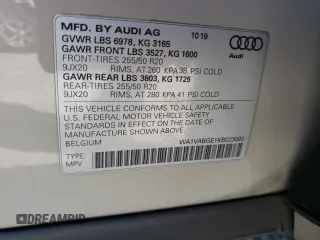 2019 Audi e-tron Prestige with VIN WA1VABGE1KB023093, listed as a Copart auction lot 48008653 with 45,531 mi miles. Bid and sale history available at carsss.com. Image 13.