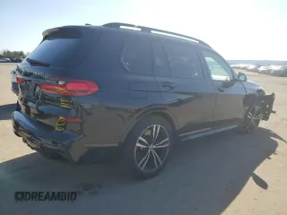 2021 BMW X7 M50i with VIN 5UXCX6C02M9E73795, listed as a Copart auction lot 48570195 with 46,624 mi miles and Salvage Title. Bid and sale history available at carsss.com. Image 3.