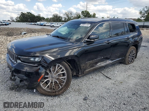 2023 Jeep Grand Cherokee Summit Reserve with VIN 1C4RJKEG5P8853916, listed as a Copart auction lot 52691735 with 18,899 mi miles and Salvage title. Bid and sale history available at DreamBid. Image 1.