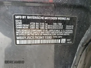 2019 BMW X2 xDrive28i with VIN WBXYJ5C57K5N11590, listed as a Copart auction lot 46081775 with 60,889 mi miles and Clean Title. Bid and sale history available at carsss.com. Image 12.