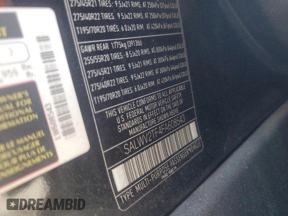 2015 Land Rover Range Rover Sport Autobiography with VIN SALWV2TF4FA608543, listed as a Copart auction lot 58816735 with 105,379 mi miles and Clean title. Bid and sale history available at DreamBid. Image 13.