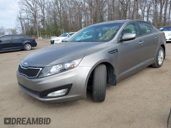 2013 Kia Optima LX with VIN 5XXGM4A79DG135066, listed as a IAAI auction lot 41915458 with 126,759 mi miles. Bid and sale history available at carsss.com. Image 2.