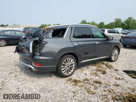 2020 Hyundai Palisade Limited with VIN KM8R5DHE8LU104583, listed as a Copart auction lot 58977595 with Not provided miles and Salvage title. Bid and sale history available at DreamBid. Image 3.