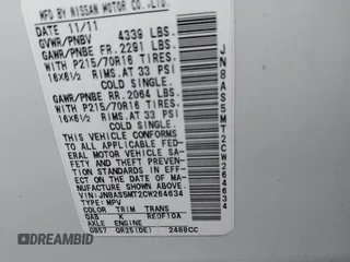 2012 Nissan Rogue SV with VIN JN8AS5MT2CW264634, listed as a IAAI auction lot 41205146 with 88,271 mi miles. Bid and sale history available at carsss.com. Image 9.