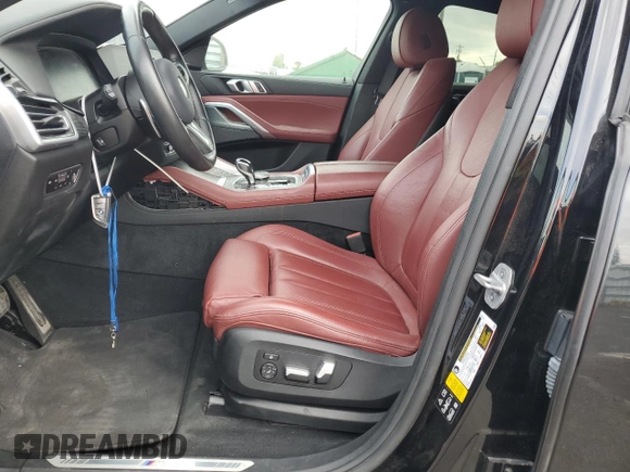 2021 BMW X6 xDrive40i with VIN 5UXCY6C00M9E08487, listed as a Copart auction lot 46477895 with 34,000 mi miles and Salvage Title. Bid and sale history available at carsss.com. Image 7.