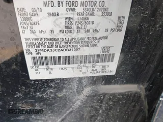 2010 Ford Edge SEL with VIN 2FMDK3JC2ABB31397, listed as a IAAI auction lot 41812016 with 1 mi miles. Bid and sale history available at carsss.com. Image 9.