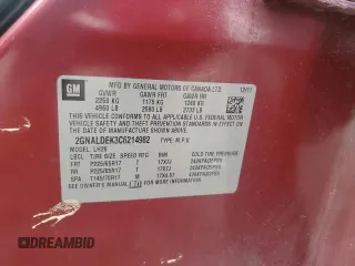 2012 Chevrolet Equinox 1LT z VIN 2GNALDEK3C6214982, wystawiony jako Copart lot #54884915 z przebiegiem 223 643 mil mil oraz Szkoda całkowita • Salvage title. Historia ofert i sprzedaży dostępna na DreamBid. Obrazek 14.