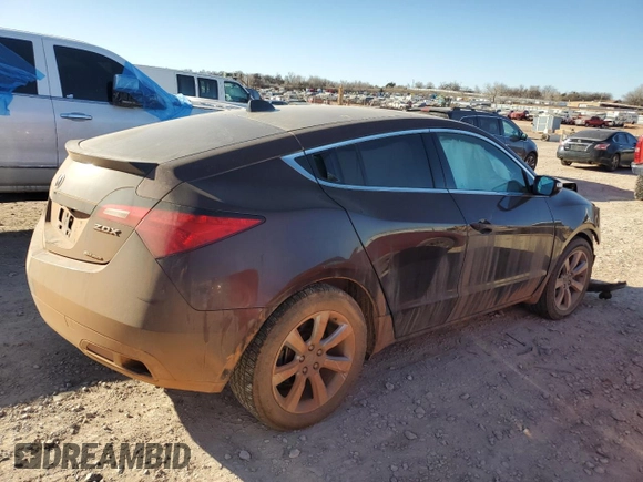 2010 Acura ZDX Tech Pkg with VIN 2HNYB1H41AH500413, listed as a Copart auction lot 45957475 with 113,207 mi miles and Salvage Title. Bid and sale history available at carsss.com. Image 3.