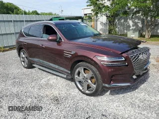 2021 Genesis GV80 with VIN KMUHCESC3MU054662, listed as a Copart auction lot 57235645 with 64,318 mi miles and Salvage title. Bid and sale history available at DreamBid. Image 4.