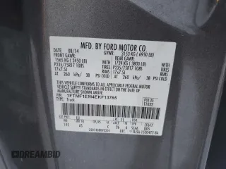 2014 Ford F-150 XL with VIN 1FTMF1EM4EKF13765, listed as a Copart auction lot 89411855 with 119,414 mi miles and Clean Title. Bid and sale history available at carsss.com. Image 12.