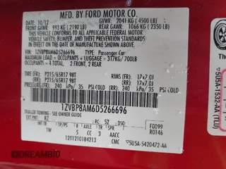 2013 Ford Mustang V6 with VIN 1ZVBP8AM6D5266696, listed as a IAAI auction lot 42472212 with 144,914 mi miles and . Bid and sale history available at DreamBid. Image 9.