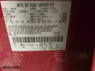 2010 Ford Edge SEL with VIN 2FMDK3JC5ABA38115, listed as a IAAI auction lot 41902143 with 166,678 mi miles. Bid and sale history available at carsss.com. Image 9.