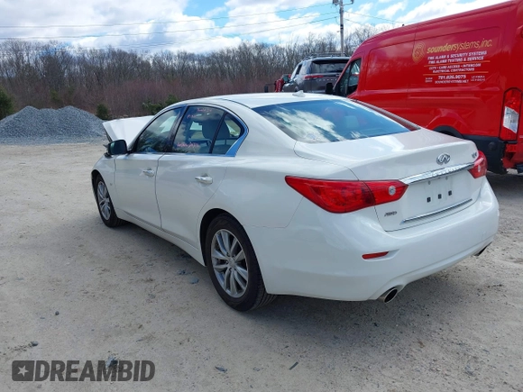 2015 Infiniti Q50 Premium z VIN JN1BV7ARXFM399617, wystawiony jako IAAI lot #41884672 z przebiegiem 116 320 mil mil oraz . Historia ofert i sprzedaży dostępna na DreamBid. Obrazek 3.