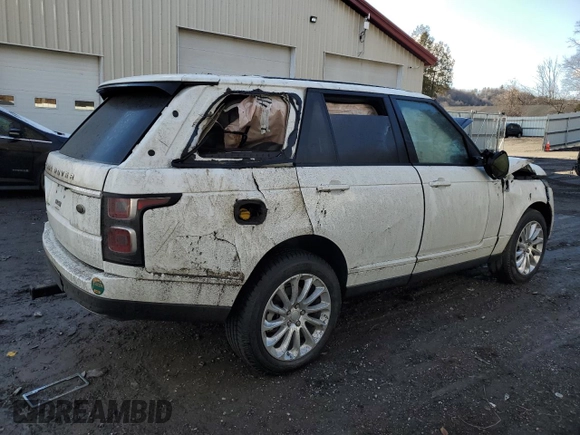 2018 Land Rover Range Rover HSE z VIN SALGS2RKXJA508067, wystawiony jako Copart lot #85125754 z przebiegiem Nie podano mil oraz Szkoda całkowita • Salvage title. Historia ofert i sprzedaży dostępna na DreamBid. Obrazek 3.