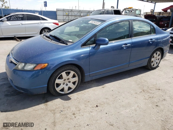 2007 Honda Civic Sdn LX with VIN 1HGFA16537L108560, listed as a Copart auction lot 58264833 with 171,486 mi miles and Salvage Title. Bid and sale history available at carsss.com. Image 1.