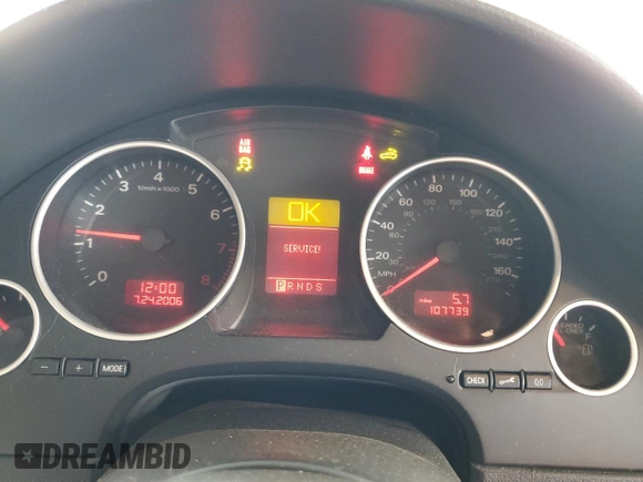 2007 Audi A4 with VIN WAUEF48HX7K031192, listed as a Copart auction lot 60358095 with 107,739 mi miles and Clean title. Bid and sale history available at DreamBid. Image 9.