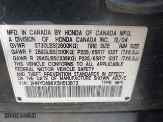 2005 Acura MDX Touring with VIN 2HNYD186X5H513873, listed as a IAAI auction lot 41970508 with 210,222 mi miles. Bid and sale history available at carsss.com. Image 9.