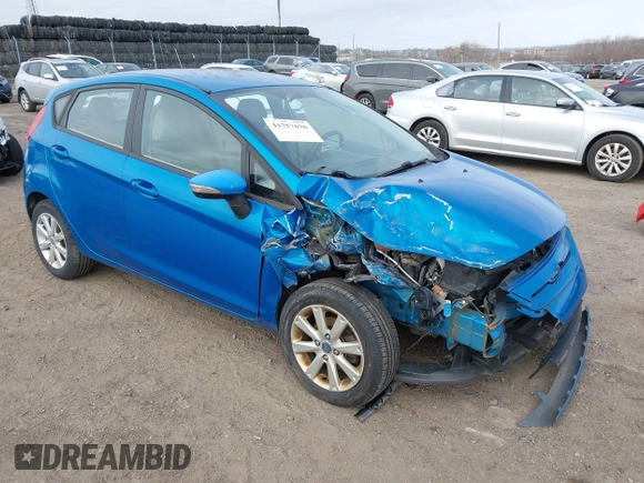 2013 Ford Fiesta SE with VIN 3FADP4EJ6DM130511, listed as a IAAI auction lot 41757636 with 153,664 mi miles. Bid and sale history available at carsss.com. Image 1.